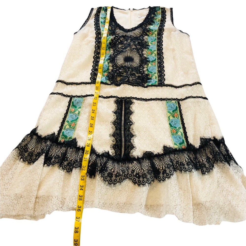 Anna Sui Embroidered Lace Eyelash Embellished Dress Size  8 - Picture 13 of 15